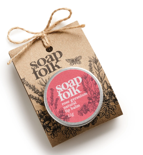 SOAP FOLK - Rose Geranium Natural Lip Balm