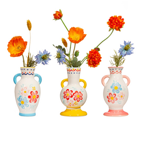 Folk Floral Bud Vases