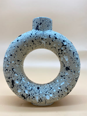 Sand Terrazzo Speckled Doughnut Vase - Large
