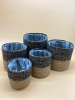 Woven seagrass basket pot